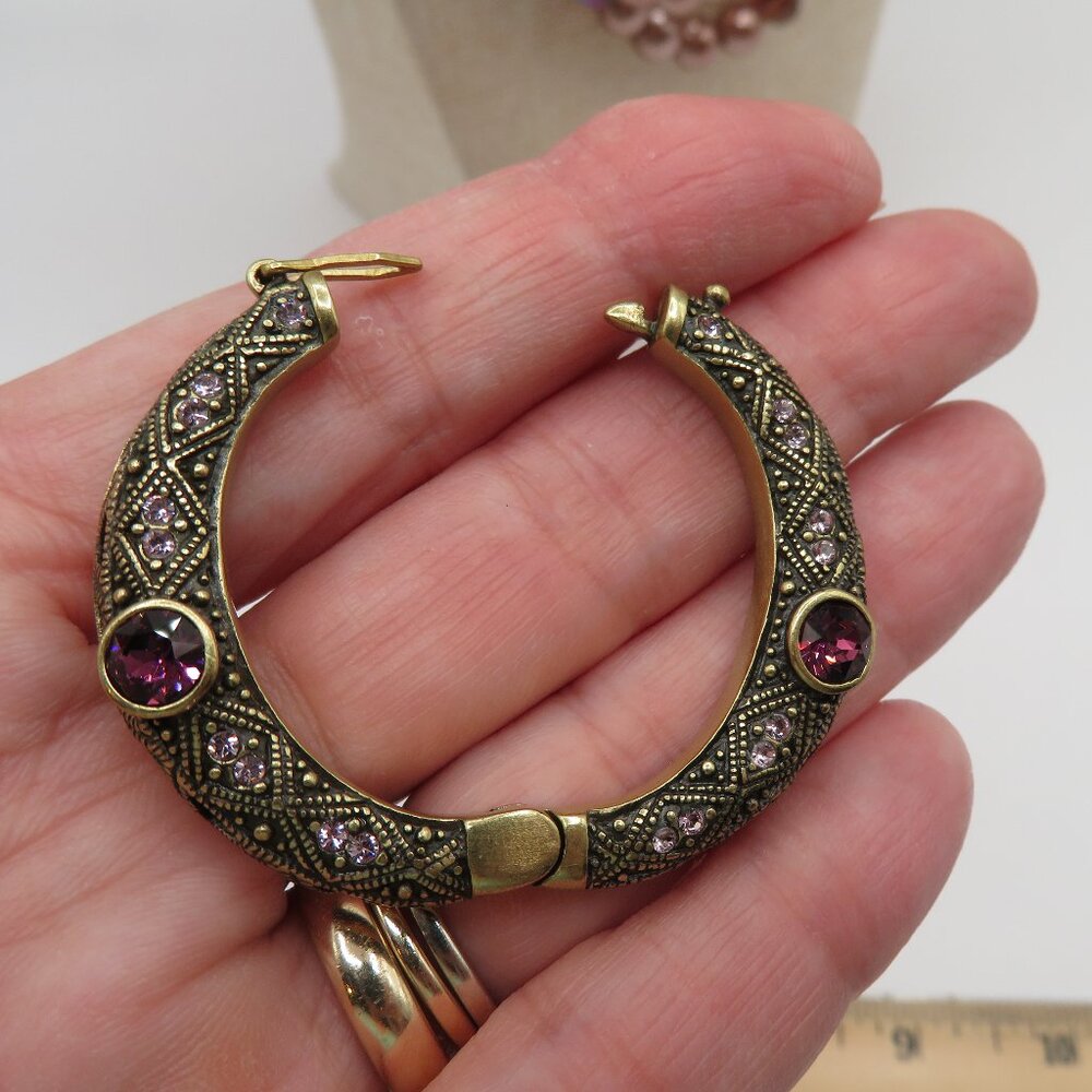 Heidi Daus Mauve Beaded Crystal Accents Necklace with Removable Clasp Pendant - Picture 8 of 13
